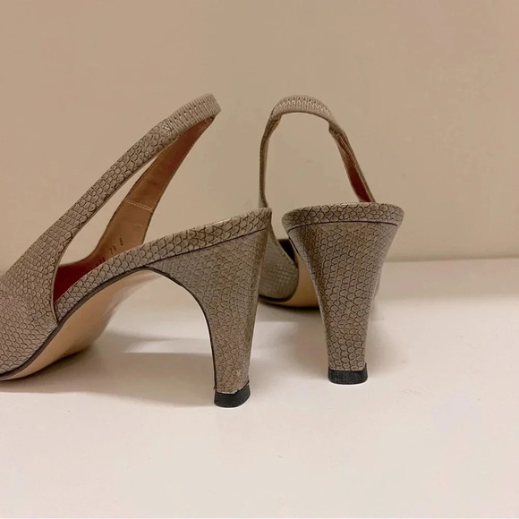 FERRAGAMO Women’s Heeled Sling Back with Gancini VINTAGE kitten heels designer - Picture 4 of 12